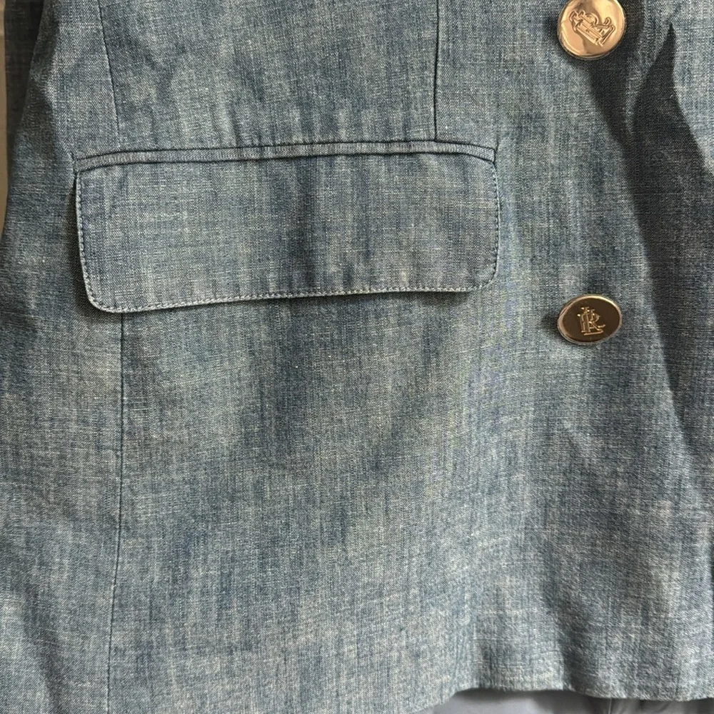 LAUREN RALPH LAUREN Women's Double-Breasted Chambray Blazer